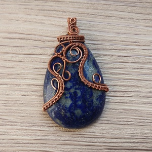 Lápisz lazuli réz nyaklánc Klimt által inspirálva - Meska.hu