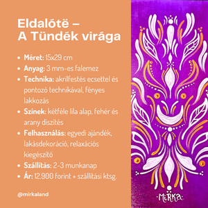 Eldalót  A Tündék Virága  Egyedi kézzel festett lila-arany festmény -  - Meska.hu