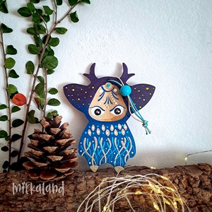 Lunava  az Éjcsend Őrzője  12 cm  kézzel festett fafigura - otthon & életmód - dekoráció - fali és függő dekoráció - függődísz - Meska.hu