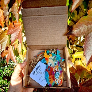 Rilava, az Iránytűszarvas  kézzel festett fafigura - otthon & életmód - dekoráció - fali és függő dekoráció - függődísz - Meska.hu