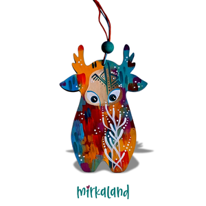 Rilava, az Iránytűszarvas  kézzel festett fafigura - otthon & életmód - dekoráció - fali és függő dekoráció - függődísz - Meska.hu