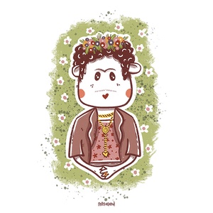 Frida Kahlo ihlette művészi nyomat, Művészet, Grafika & Illusztráció, Digitális, Fotó, grafika, rajz, illusztráció, MESKA
