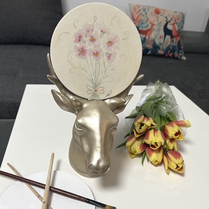 Pasztell mini festmény hűtőmágnes � kézzel festett, natúr vászon - otthon & életmód - konyhafelszerelés, tálalás - konyhai dekoráció - hűtőmágnes - Meska.hu