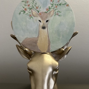 Pasztell mini festmény hűtőmágnes � kézzel festett, natúr vászon - otthon & életmód - konyhafelszerelés, tálalás - konyhai dekoráció - hűtőmágnes - Meska.hu