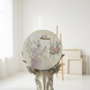 Pasztell mini festmény hűtőmágnes � kézzel festett, natúr vászon, Otthon & Életmód, Konyhafelszerelés, tálalás, Konyhai dekoráció, Hűtőmágnes, Festészet, MESKA