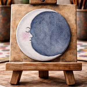 Pasztell mini festmény hűtőmágnes � kézzel festett, natúr vászon, Otthon & Életmód, Konyhafelszerelés, tálalás, Konyhai dekoráció, Hűtőmágnes, Festészet, MESKA