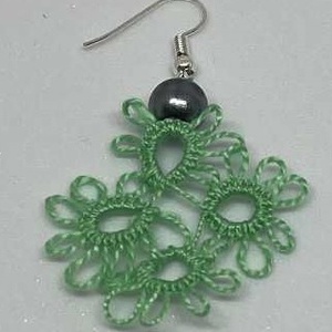 Zöld szinű csipke fülbevaló (1 pár) -  - Meska.hu