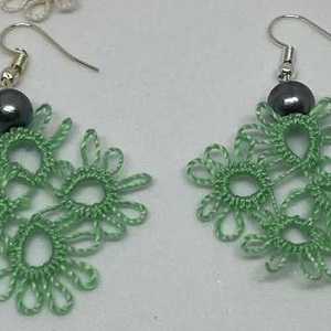 Zöld szinű csipke fülbevaló (1 pár) -  - Meska.hu