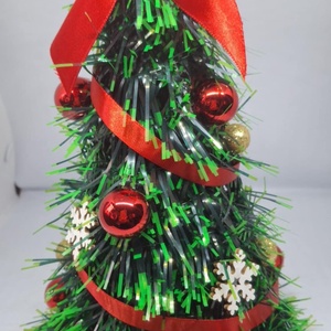 Piros-arany díszes mű süvegfenyő, Otthon & Életmód, Dekoráció, Asztal és polc dekoráció, Asztaldísz, Mindenmás, MESKA