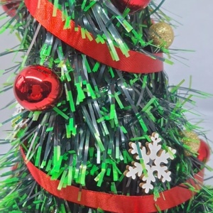 Piros-arany díszes mű süvegfenyő - otthon & életmód - dekoráció - asztal és polc dekoráció - asztaldísz - Meska.hu