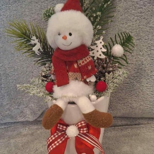 Bögrés Hóember asztali dísz - Meska.hu