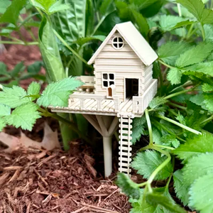 Mini Faházikó Létrával, Cserepes Növényekhez / Mini Treehouse with Ladder, for Potted Plants - otthon & életmód - ház & kert - kerti dísz - Meska.hu