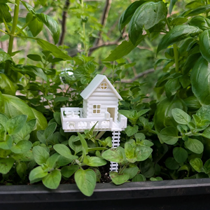 Mini Faházikó Létrával, Cserepes Növényekhez / Mini Treehouse with Ladder, for Potted Plants - otthon & életmód - ház & kert - kerti dísz - Meska.hu