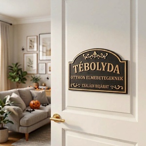 Tébolyda tábla / Lunatic Asylum Sign - otthon & életmód - dekoráció - halloween - halloweeni dekoráció - Meska.hu