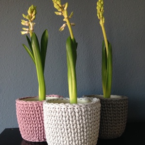 Horgolt kaspó szett, virágtartó, tároló -  - Meska.hu