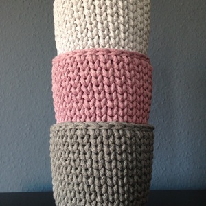 Horgolt kaspó szett, virágtartó, tároló -  - Meska.hu