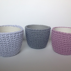 Horgolt kaspó szett, virágtartó, tároló -  - Meska.hu