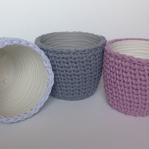 Horgolt kaspó szett, virágtartó, tároló -  - Meska.hu