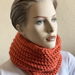 Horgolt körsál - narancs - ruha & divat - sál, sapka, kendő - sál - Meska.hu