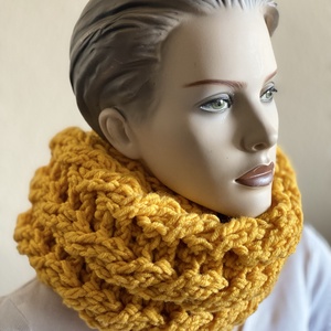 Horgolt sál - napsárga - ruha & divat - sál, sapka, kendő - sál - Meska.hu