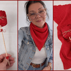 Kendő rózsa, Ruha & Divat, Sál, Sapka, Kendő, Fejpánt, Varrás, MESKA