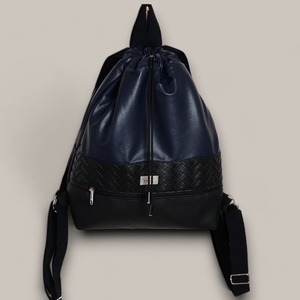 Női táska -gym bag - black navy - táska & tok - hátizsák - tornazsák, gymbag - Meska.hu