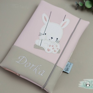 Textilbőr egészségügyi kiskönyv borító - hintázó kis nyuszi - otthon & életmód - papír, írószer - egészségügyi kiskönyv borító - Meska.hu