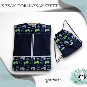 VÍZHATLAN OVIS ZSÁK - TORNAZSÁK SZETT  gamer, Játék & Sport, Ovis felszerelés, Ovis szett (zsák és tornazsák), Hímzés, Varrás, MESKA