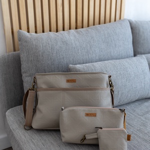 Babakocsitáska- beige textilbőr  - táska & tok - pelenkatáska - kismamatáska - Meska.hu