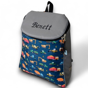 Munkagépes ovis hátizsák névvel - játék & sport - ovis felszerelés - ovis hátizsák - Meska.hu