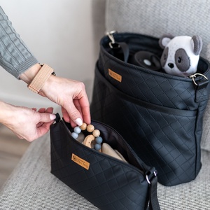 Cipzáras neszeszer Walking Mum midi � black, Táska & Tok, Neszesszer, Varrás, MESKA