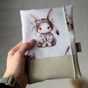 Vízhatlan egészségügyi kiskönyv borító - boho bunny - baba - mama - babaemlékek - egészségügyi kiskönyv borító - Meska.hu