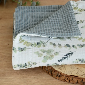 Eukaliptusz babatakaró névvel � duplagéz és waffle pamutból  - baba - mama - baba ágynemű - babatakaró, gyerek pléd - Meska.hu