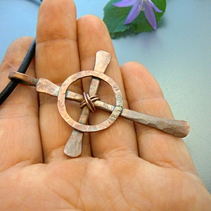 Kelta Kereszt - rusztikus kovácsolt réz medál férfiaknak -  - Meska.hu