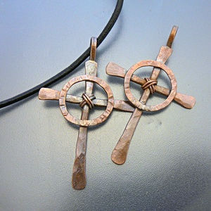 Kelta Kereszt - rusztikus kovácsolt réz medál férfiaknak -  - Meska.hu