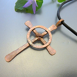 Kelta Kereszt - rusztikus kovácsolt réz medál férfiaknak -  - Meska.hu