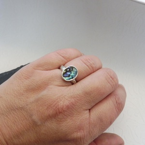 Abalone gyöngyház egyedi ezüst gyűrű - Mithrillion Elegancia - ékszer - gyűrű - statement gyűrű - Meska.hu
