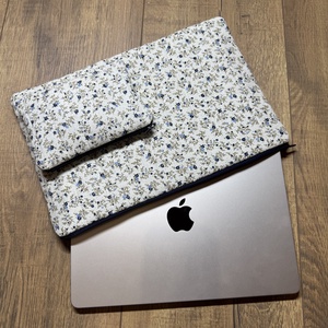 Kék virágos - Laptop tok, Táska & Tok, Laptoptáska, laptop hátizsák, Varrás, MESKA