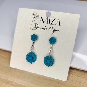 Margaréta fülbevaló - mini és kis méretű virágokkal - 1,5 cm-es rúd csatlakozóval - Meska.hu