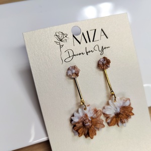 Margaréta fülbevaló - mini és közepes méretű virágokkal - 2 cm-es rúd csatlakozóval, Ékszer, Fülbevaló, Lógó fülbevaló, , MESKA