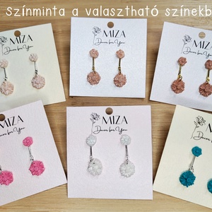Margaréta fülbevaló - mini és közepes méretű virágokkal - 2 cm-es rúd csatlakozóval - ékszer - fülbevaló - lógó fülbevaló - Meska.hu