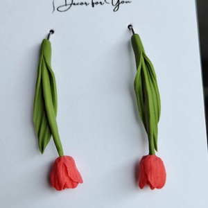 Lógós tulipán fülbevaló - Meska.hu