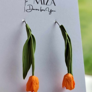 Lógós tulipán fülbevaló - ékszer - fülbevaló - lógó fülbevaló - Meska.hu