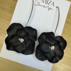 Amarilla - óriás virágfej fülbevalók  - ékszer - fülbevaló - lógó fülbevaló - Meska.hu