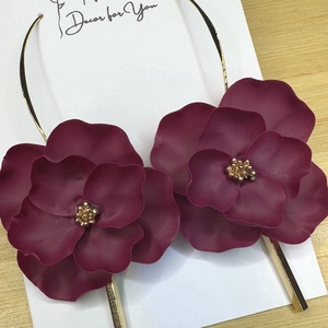 Amarilla - óriás virágfej fülbevalók  - ékszer - fülbevaló - lógó fülbevaló - Meska.hu