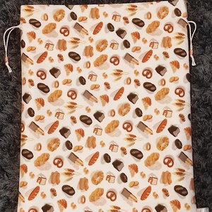 Kenyeres zsák-  pékáru tároló  péksüti mintával - táska & tok - bevásárlás & shopper táska - kenyeres zsák - Meska.hu