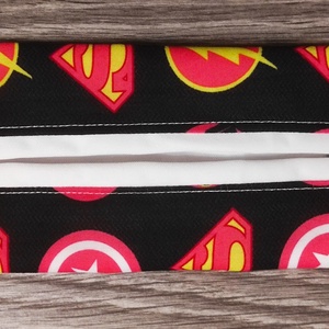 csajos szuperhős lógó  mintás textil papírzsebkendő tartó - otthon & életmód - tárolás & rendszerezés - zsebkendőtartó - Meska.hu