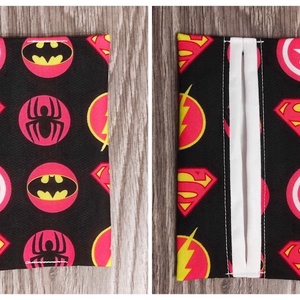 csajos szuperhős lógó  mintás textil papírzsebkendő tartó - otthon & életmód - tárolás & rendszerezés - zsebkendőtartó - Meska.hu