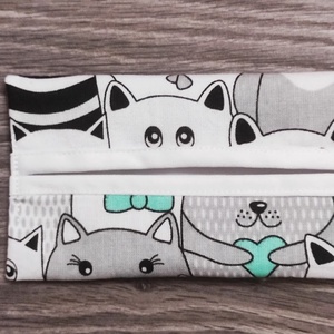 cica  mintás textil papírzsebkendő tartó - otthon & életmód - tárolás & rendszerezés - zsebkendőtartó - Meska.hu