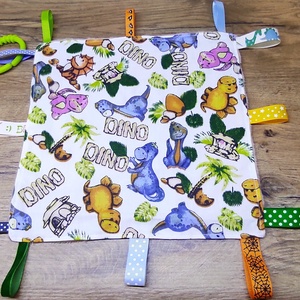 színes dínó mintás  címkerongyi -szundikendő - játék & sport - Meska.hu